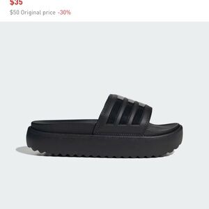 Adidas Black Sandals Platform Adilette